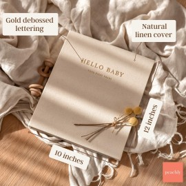 Peachly Unisex Baby Memory Book | Minimalist Baby First Year Keepsake for Milestones | Baby Books First Year Memory Book | Simple Baby Scrapbook for Boy Girl Milestones | Natural Linen - Olive Peachly Unisex Baby Memory Book | Minimalist Baby First Year Keepsake for Milestones | Baby Books First Year Memory Book | Simple Baby Scrapbook for Boy Girl Milestones | Natural Linen - Olive