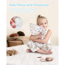 Babebay Toddler Pillow,13X18 Soft Toddler Pillows for Sleeping, Machine Washable Kids Pillow with Cotton Pillowcase, Perfect for Travel, Toddlers Cot Babebay Toddler Pillow,13X18 Soft Toddler Pillows for Sleeping, Machine Washable Kids Pillow with Cotton Pillowcase, Perfect for Travel, Toddlers Cot