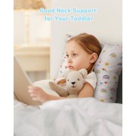Babebay Toddler Pillow,13X18 Soft Toddler Pillows for Sleeping, Machine Washable Kids Pillow with Cotton Pillowcase, Perfect for Travel, Toddlers Cot Babebay Toddler Pillow,13X18 Soft Toddler Pillows for Sleeping, Machine Washable Kids Pillow with Cotton Pillowcase, Perfect for Travel, Toddlers Cot