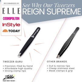Tweezer Guru Tweezers for Women - 2pc Slant Pointed Precision Tweezers for Eyebrows & Ingrown Hair Removal - Blackhead and Splinter Tweezer with Sharp Needle Nose Point for Plucking (Bright Pink) Tweezer Guru Tweezers for Women - 2pc Slant Pointed Precision Tweezers for Eyebrows & Ingrown Hair Removal - Blackhead and Splinter Tweezer with Sharp Needle Nose Point for Plucking (Bright Pink)
