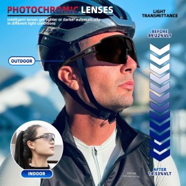 ROCKBROS Photochromic Sports Sunglasses for Men Women Cycling UV Protection ROCKBROS Photochromic Sports Sunglasses for Men Women Cycling UV Protection