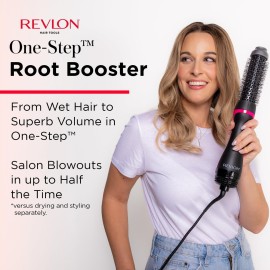 REVLON One-Step Hair Dryer and Styler - Root Booster Round Brush for Styling, Dryer Brush for Fast and Easy Salon-Quality Blowout, More Shine and Less Frizz (1-1/2 in) REVLON One-Step Hair Dryer and Styler - Root Booster Round Brush for Styling, Dryer Brush for Fast and Easy Salon-Quality Blowout, More Shine and Less Frizz (1-1/2 in)
