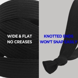 HAVHAF Knotted Hair Ties for Men 5 Pcs (Wide, Black) - No Damage Crease Breakage for Long Hair | Buns Curly Thick Elastic Hair Ties for Guys | Perfect Hairtie HAVHAF Knotted Hair Ties for Men 5 Pcs (Wide, Black) - No Damage Crease Breakage for Long Hair | Buns Curly Thick Elastic Hair Ties for Guys | Perfect Hairtie