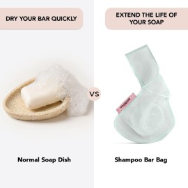 Kitsch Bar Soap Saver Bag - Soap Dish and Soap Holder for Shampoo Bar, Conditioner & Body Wash - Recycled Mesh Beauty Bar Soap Pouch, Eco-Friendly, Patented Bag - Mint Kitsch Bar Soap Saver Bag - Soap Dish and Soap Holder for Shampoo Bar, Conditioner & Body Wash - Recycled Mesh Beauty Bar Soap Pouch, Eco-Friendly, Patented Bag - Mint