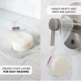 Kitsch Bar Soap Saver Bag - Soap Dish and Soap Holder for Shampoo Bar, Conditioner & Body Wash - Recycled Mesh Beauty Bar Soap Pouch, Eco-Friendly, Patented Bag - Mint Kitsch Bar Soap Saver Bag - Soap Dish and Soap Holder for Shampoo Bar, Conditioner & Body Wash - Recycled Mesh Beauty Bar Soap Pouch, Eco-Friendly, Patented Bag - Mint