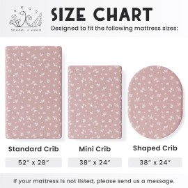 2-Pack Crib Sheet for Standard Crib & Toddler Mattress (Antique Rose) - Premium Fitted Baby Sheets - Buttery Soft Cotton Blend - Baby Bed Sheets