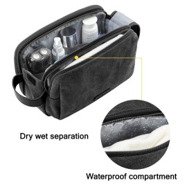 BAGSMART Toiletry Bag for Men, Canvas Travel Toiletry Organizer Dopp Kit Water-resistant Shaving Bag for Toiletries Accessories,Black-Medium BAGSMART Toiletry Bag for Men, Canvas Travel Toiletry Organizer Dopp Kit Water-resistant Shaving Bag for Toiletries Accessories,Black-Medium