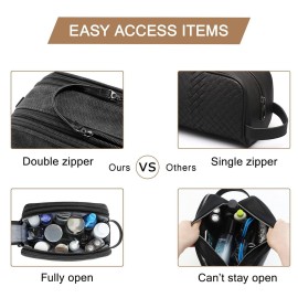 BAGSMART Toiletry Bag for Men, Canvas Travel Toiletry Organizer Dopp Kit Water-resistant Shaving Bag for Toiletries Accessories,Black-Medium BAGSMART Toiletry Bag for Men, Canvas Travel Toiletry Organizer Dopp Kit Water-resistant Shaving Bag for Toiletries Accessories,Black-Medium