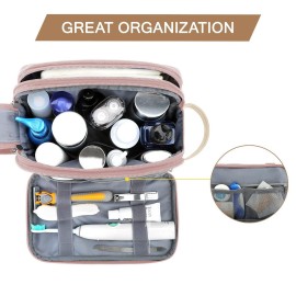 BAGSMART Toiletry Bag for Women, Cosmetic Makeup Bag Organizer, Travel Bag for Toiletries, Dopp Kit Water-resistant Shaving Bag for Accessories, Pink-Medium BAGSMART Toiletry Bag for Women, Cosmetic Makeup Bag Organizer, Travel Bag for Toiletries, Dopp Kit Water-resistant Shaving Bag for Accessories, Pink-Medium