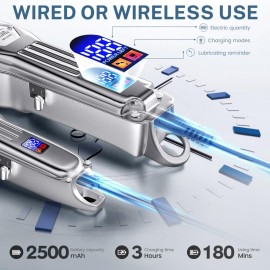 KIKIDO Hair Clippers Professional Cordless for Men, Barber Clippers for Hair Cutting Kit, Wireless LCD Display Hair Trimmers Set, Rechargeable Haircut Machine for Family (Sliver) KIKIDO Hair Clippers Professional Cordless for Men, Barber Clippers for Hair Cutting Kit, Wireless LCD Display Hair Trimmers Set, Rechargeable Haircut Machine for Family (Sliver)