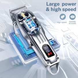 KIKIDO Hair Clippers Professional Cordless for Men, Barber Clippers for Hair Cutting Kit, Wireless LCD Display Hair Trimmers Set, Rechargeable Haircut Machine for Family (Sliver) KIKIDO Hair Clippers Professional Cordless for Men, Barber Clippers for Hair Cutting Kit, Wireless LCD Display Hair Trimmers Set, Rechargeable Haircut Machine for Family (Sliver)