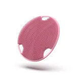 Boie USA Flat Body Scrubber - Soft Silicone-Like Exfoliating Shower Scrubber & Body Cleansing Brush - Stick-to-Wall Loofah Replacement - Antimicrobial Body Exfoliator for All Skin Types - Pink