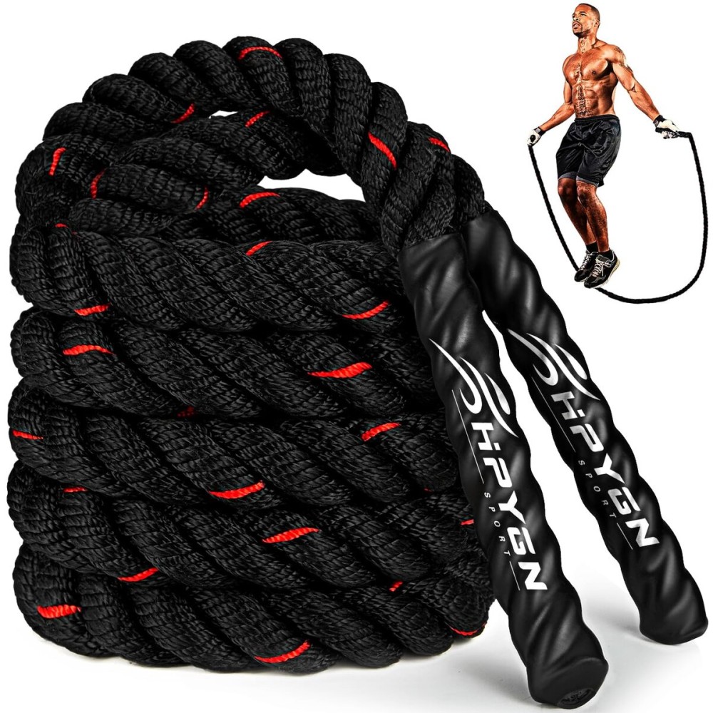 HPYGN Weighted Heavy Skipping/Jump Rope 9.2ft 2.8LB for fitness, Exercise, boxing Gym Training, Home Workout, Improve Strength and Building Muscle, Total Body Workout Equipment for Men HPYGN Weighted Heavy Skipping/Jump Rope 9.2ft 2.8LB for fitness, Exercise, boxing Gym Training, Home Workout, Improve Strength and Building Muscle, Total Body Workout Equipment for Men