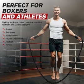 HPYGN Weighted Heavy Skipping/Jump Rope 9.2ft 2.8LB for fitness, Exercise, boxing Gym Training, Home Workout, Improve Strength and Building Muscle, Total Body Workout Equipment for Men HPYGN Weighted Heavy Skipping/Jump Rope 9.2ft 2.8LB for fitness, Exercise, boxing Gym Training, Home Workout, Improve Strength and Building Muscle, Total Body Workout Equipment for Men