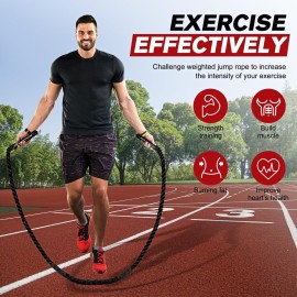 HPYGN Weighted Heavy Skipping/Jump Rope 9.2ft 2.8LB for fitness, Exercise, boxing Gym Training, Home Workout, Improve Strength and Building Muscle, Total Body Workout Equipment for Men HPYGN Weighted Heavy Skipping/Jump Rope 9.2ft 2.8LB for fitness, Exercise, boxing Gym Training, Home Workout, Improve Strength and Building Muscle, Total Body Workout Equipment for Men