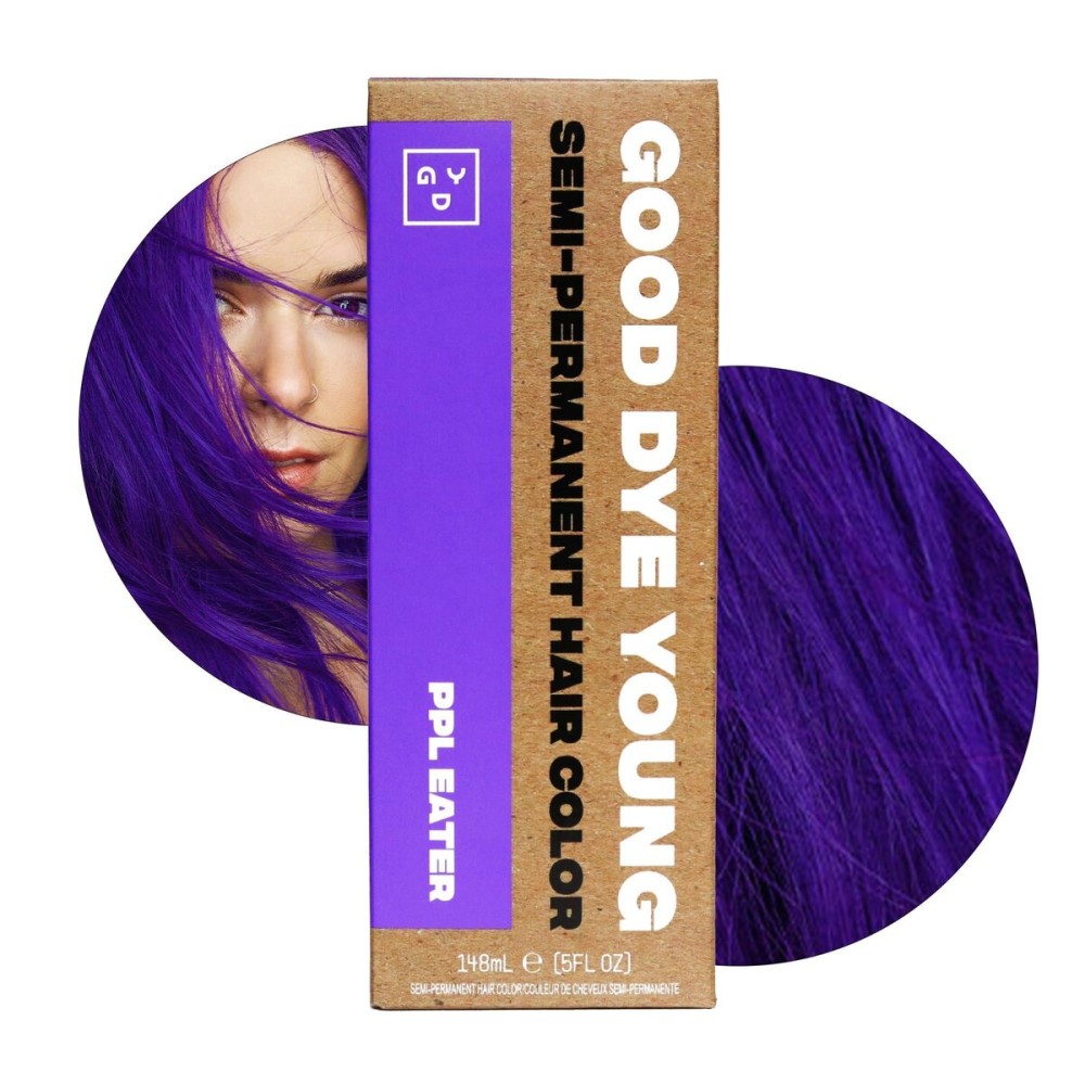 Good Dye Young Semi-Permanent Hair Color, Vegan and Cruelty-Free Purple Hair Dye, Last up to 24 Washes, Non-Damaging Conditioning Hair Color (5FL OZ, PPL Eater) Good Dye Young Semi-Permanent Hair Color, Vegan and Cruelty-Free Purple Hair Dye, Last up to 24 Washes, Non-Damaging Conditioning Hair Color (5FL OZ, PPL Eater)