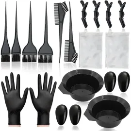 NOUSV 20 Pcs Hair Dye Brush and Bowl Set, Hair Dye Coloring Kit, Hair Coloring Bleaching, Hair Dye Tools for DIY Salon. Hair Tinting Bowl/Dye Brush/Ear Cover/Gloves/Tint Comb NOUSV 20 Pcs Hair Dye Brush and Bowl Set, Hair Dye Coloring Kit, Hair Coloring Bleaching, Hair Dye Tools for DIY Salon. Hair Tinting Bowl/Dye Brush/Ear Cover/Gloves/Tint Comb