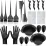 NOUSV 20 Pcs Hair Dye Brush and Bowl Set, Hair Dye Coloring Kit, Hair Coloring Bleaching, Hair Dye Tools for DIY Salon. Hair Tinting Bowl/Dye Brush/Ear Cover/Gloves/Tint Comb