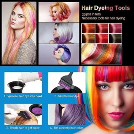 NOUSV 20 Pcs Hair Dye Brush and Bowl Set, Hair Dye Coloring Kit, Hair Coloring Bleaching, Hair Dye Tools for DIY Salon. Hair Tinting Bowl/Dye Brush/Ear Cover/Gloves/Tint Comb NOUSV 20 Pcs Hair Dye Brush and Bowl Set, Hair Dye Coloring Kit, Hair Coloring Bleaching, Hair Dye Tools for DIY Salon. Hair Tinting Bowl/Dye Brush/Ear Cover/Gloves/Tint Comb