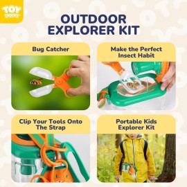 TOY Life Bug Catcher for Kids, Bug Catching Kit with Butterfly Net, Bug Toy Collection Box, Magnifying Glass, Insect Habitat, Tweezers, Kids Explorer Kit Outdoor Toys Gifts for 3 4 5 6 7 8