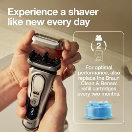 Braun Shaver Head Replacement Part 94M Silver, Compatible with Series 9 Pro and Series 9 Electric Razors for Men