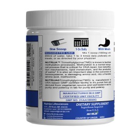 NutriJa-TRIMETHYLGLYCINE (TMG)(Betaine Anhydrous) (500 Grams) NutriJa-TRIMETHYLGLYCINE (TMG)(Betaine Anhydrous) (500 Grams)