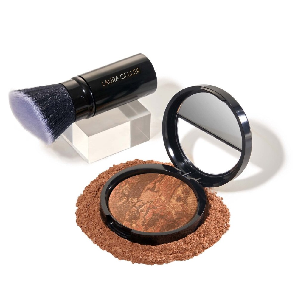 LAURA GELLER NEW YORK Baked Balance-n-Brighten Foundation with Kabuki Brush Makeup Set, Deep LAURA GELLER NEW YORK Baked Balance-n-Brighten Foundation with Kabuki Brush Makeup Set, Deep