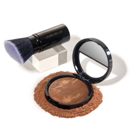 LAURA GELLER NEW YORK Baked Balance-n-Brighten Foundation with Kabuki Brush Makeup Set, Toffee