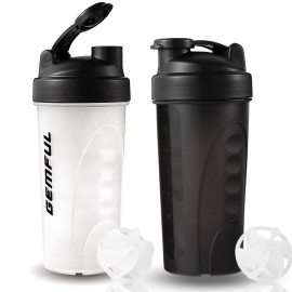GEMFUL Shaker Bottle for Protein Mixes 28 oz BPA-Free Leak Proof Shaker Smothies Cups with Sports Gym Mixer 2 Pack GEMFUL Shaker Bottle for Protein Mixes 28 oz BPA-Free Leak Proof Shaker Smothies Cups with Sports Gym Mixer 2 Pack