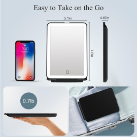 FUNTOUCH Rechargeable Travel Makeup Mirror with 72 Led Lights, Portable Lighted Beauty Mirror, 3 Color Lighting, Dimmable Touch Screen, Tabletop LED Folding Cosmetic Vanity Mirror FUNTOUCH Rechargeable Travel Makeup Mirror with 72 Led Lights, Portable Lighted Beauty Mirror, 3 Color Lighting, Dimmable Touch Screen, Tabletop LED Folding Cosmetic Vanity Mirror