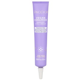 Pacifica Vegan Ceramide Barrier Eye Cream - Hydrating Under Eye Moisturizer for Dry, Sensitive Skin, Fragrance-Free Treatment for Dark Circles, Puffiness & Fine Lines Dermatologist Tested Clean Beauty