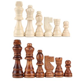 YB-OSANA 62 Pieces Wooden Checker Pieces & Chess Pieces 2 in 1 Chess Game Set Board Games Accessories Classic Wooden Chess Game Set in 2 Styles and 2 Colors YB-OSANA 62 Pieces Wooden Checker Pieces & Chess Pieces 2 in 1 Chess Game Set Board Games Accessories Classic Wooden Chess Game Set in 2 Styles and 2 Colors