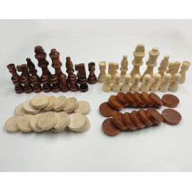 YB-OSANA 62 Pieces Wooden Checker Pieces & Chess Pieces 2 in 1 Chess Game Set Board Games Accessories Classic Wooden Chess Game Set in 2 Styles and 2 Colors YB-OSANA 62 Pieces Wooden Checker Pieces & Chess Pieces 2 in 1 Chess Game Set Board Games Accessories Classic Wooden Chess Game Set in 2 Styles and 2 Colors