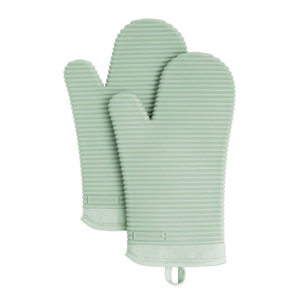 KitchenAid Ribbed Soft Silicone Oven Mitt Set, Pistachio, 7.5x13, 2 Count KitchenAid Ribbed Soft Silicone Oven Mitt Set, Pistachio, 7.5x13, 2 Count