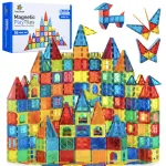 Magnetic Tiles 56 PCS, Magnetic Tiles for Kids & Toddlers Ages 3-8, Magnet Toy for 3 4 5 6 7 8 Year Old Boys Girls Kids & Toddlers, Magnet Blocks Building Set STEM Toy, Great Gift for Kids aged 3-8