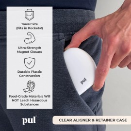PUL Clear Aligner & Retainer Case - for Invisalign, Partial Dentures, Mouth & Night Guards, PUL Removal Tool, Dental Removables - Plastic Holder w/Secure Magnet Closure, Sleek & Slim Design - Gray PUL Clear Aligner & Retainer Case - for Invisalign, Partial Dentures, Mouth & Night Guards, PUL Removal Tool, Dental Removables - Plastic Holder w/Secure Magnet Closure, Sleek & Slim Design - Gray