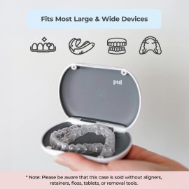 PUL Clear Aligner & Retainer Case - for Invisalign, Partial Dentures, Mouth & Night Guards, PUL Removal Tool, Dental Removables - Plastic Holder w/Secure Magnet Closure, Sleek & Slim Design - Gray PUL Clear Aligner & Retainer Case - for Invisalign, Partial Dentures, Mouth & Night Guards, PUL Removal Tool, Dental Removables - Plastic Holder w/Secure Magnet Closure, Sleek & Slim Design - Gray