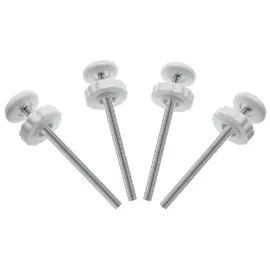4Pcs Universal Baby Gate Threaded Spindle Rod, M8 (8mm) Replacement Bolt Part for Baby & Pet Pressure Mounted Safety Gates, Extra Long Baby Tension Gate Extender (White)