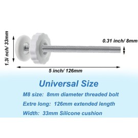 4Pcs Universal Baby Gate Threaded Spindle Rod, M8 (8mm) Replacement Bolt Part for Baby & Pet Pressure Mounted Safety Gates, Extra Long Baby Tension Gate Extender (White) 4Pcs Universal Baby Gate Threaded Spindle Rod, M8 (8mm) Replacement Bolt Part for Baby & Pet Pressure Mounted Safety Gates, Extra Long Baby Tension Gate Extender (White)