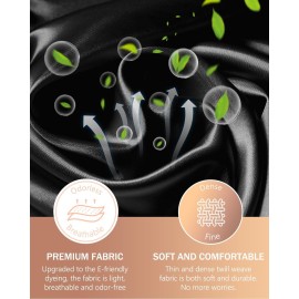 mikimini Large Shower Cap for Women Long Hair, Black, Reusable Waterproof Double Layers XL Washable Colorfast Odorless High-Quality Shower Cap for Men with Vibrant Orange Edge