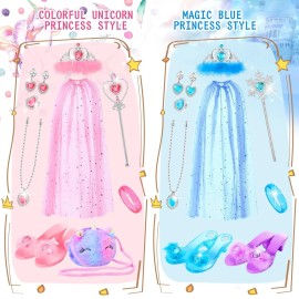 Fedio Princess Dress Up Shoes Set Little Girls Role Play Shoes Pretend Princess Gift Toy Set with 3 Pairs of Shoes,Princess Cape,Crown Tiaras,Unicorn Purse for Girls Aged 3,4,5,6 Birthday Christmas Fedio Princess Dress Up Shoes Set Little Girls Role Play Shoes Pretend Princess Gift Toy Set with 3 Pairs of Shoes,Princess Cape,Crown Tiaras,Unicorn Purse for Girls Aged 3,4,5,6 Birthday Christmas