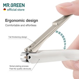 MR.GREEN Nail Clippers Anti Splash Fingernail Cutter Stainless Steel Manicure Tools Nail Scissors Detachable Design Nail Trimmer (Medium)