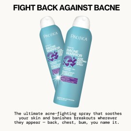 Pacifica Bacne Acne Cleanser Spray - Bacne Warrior - Body Spray for Acne Treatment - w/ 2% Salicylic Acid Niacinamide & Aloe - for Body, Chest & Back Acne for Teens & Adults Vegan Dermatologist Tested Pacifica Bacne Acne Cleanser Spray - Bacne Warrior - Body Spray for Acne Treatment - w/ 2% Salicylic Acid Niacinamide & Aloe - for Body, Chest & Back Acne for Teens & Adults Vegan Dermatologist Tested