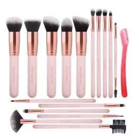 Real Perfection Makeup Brush Set 16 Pcs with 1 Eyebrow Razor Premium Synthetic Foundation Powder Concealers Eyeshadow Blush Makeup Brushes Make up Brushes Kit (Pink) Real Perfection Makeup Brush Set 16 Pcs with 1 Eyebrow Razor Premium Synthetic Foundation Powder Concealers Eyeshadow Blush Makeup Brushes Make up Brushes Kit (Pink)