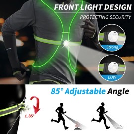 Ni-SHEN LED Reflective Running Vest with Front Light,Running Lights for Runners,Reflective Running Gear for Men/Women Running,Cycling or Walking, High Visibility Warning LED Lights Ni-SHEN LED Reflective Running Vest with Front Light,Running Lights for Runners,Reflective Running Gear for Men/Women Running,Cycling or Walking, High Visibility Warning LED Lights