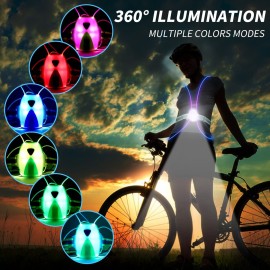 Ni-SHEN LED Reflective Running Vest with Front Light,Running Lights for Runners,Reflective Running Gear for Men/Women Running,Cycling or Walking, High Visibility Warning LED Lights Ni-SHEN LED Reflective Running Vest with Front Light,Running Lights for Runners,Reflective Running Gear for Men/Women Running,Cycling or Walking, High Visibility Warning LED Lights