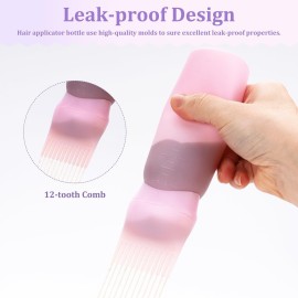Cosywell Root Comb Applicator Bottle 6 Ounce Hair Dye Applicator Brush 3 Pack for Hair Root Comb Color with Graduated Scale(Pink White Purple) Cosywell Root Comb Applicator Bottle 6 Ounce Hair Dye Applicator Brush 3 Pack for Hair Root Comb Color with Graduated Scale(Pink White Purple)