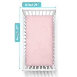 American Baby Company Fitted Crib Sheet 28 x 52, Soft Breathable Neutral 100% Cotton Jersey Sheet, Baby Pink, for Boys and Girls, Fits Crib and Toddler Bed mattresses