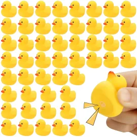 Rubber Duck Bath Toys , 50Pack Mini Rubber Ducks Bulk Float Duck Baby Bath Toy, Shower Birthday Party Favors Gift Classroom Summer Beach Pool Party Games