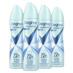 Degree Advanced Antiperspirant Deodorant Dry Spray 72-Hour Sweat and Odor Protection Shower Clean Deodorant Spray For Women With MotionSense Technology 3.8 oz, Pack of 4